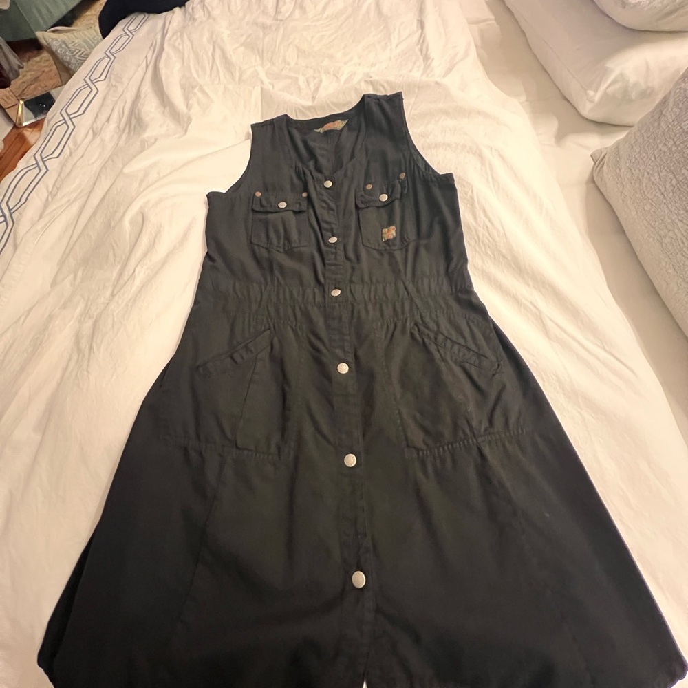 AG Adriano Goldschmied Dark Midi Dress with Pockets